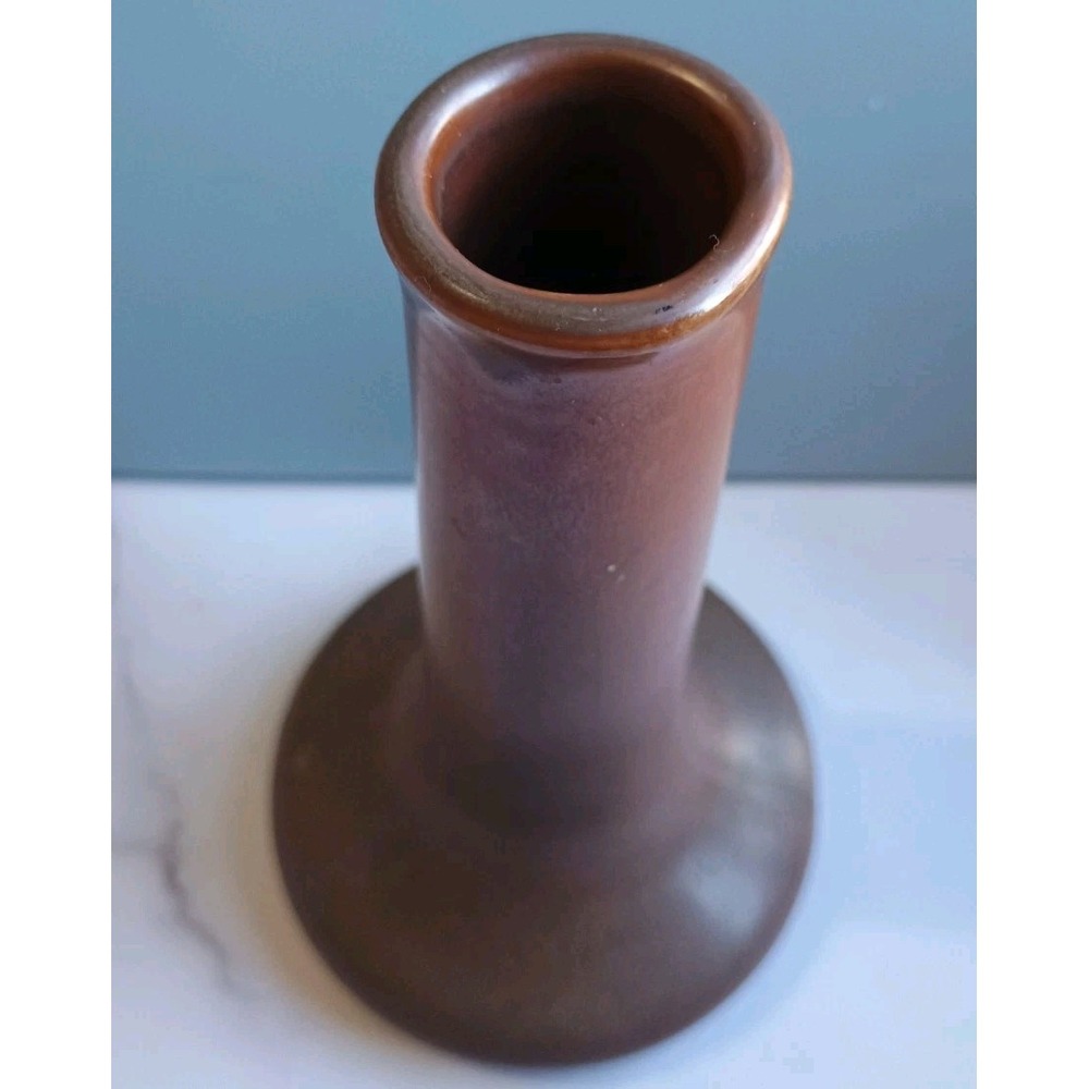 Vtg Hall Pottery Vase Brown Matte Finish #631½‎ MCM 6.25"H 3.5"D USA